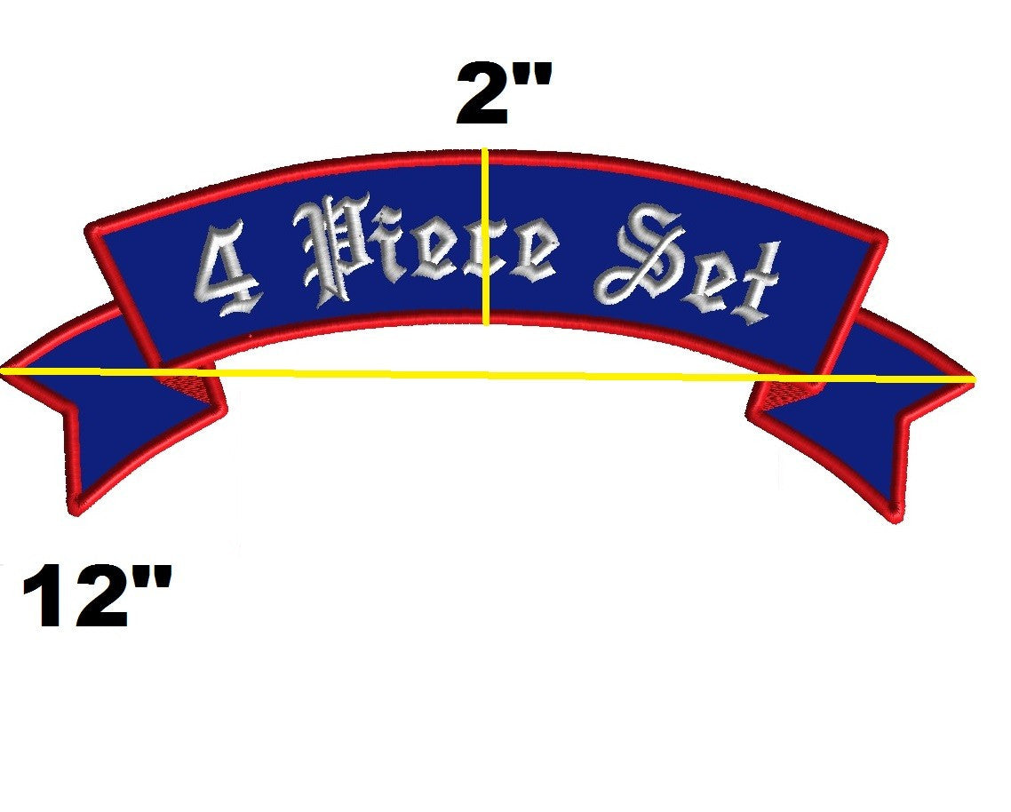 4 Piece Ribbon Patch Set 12"